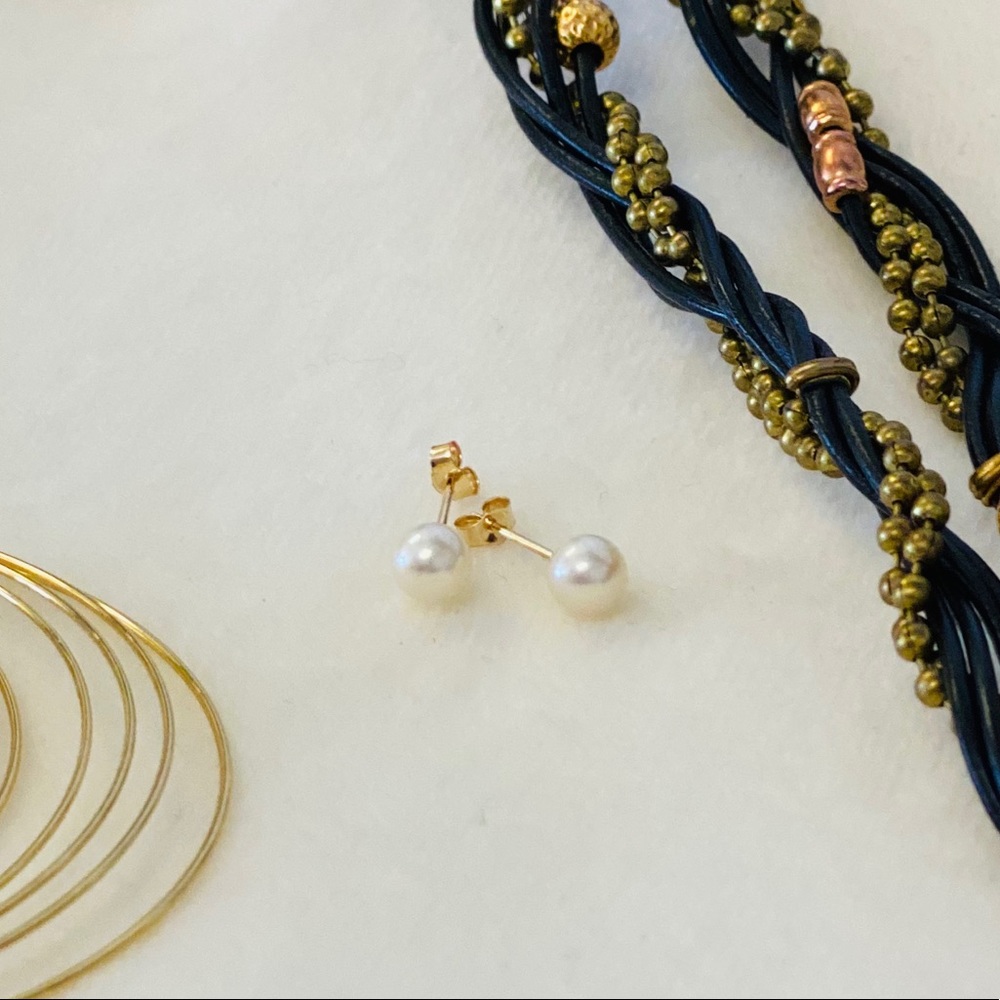 Freshwater Pearl 14K Gold Earrings